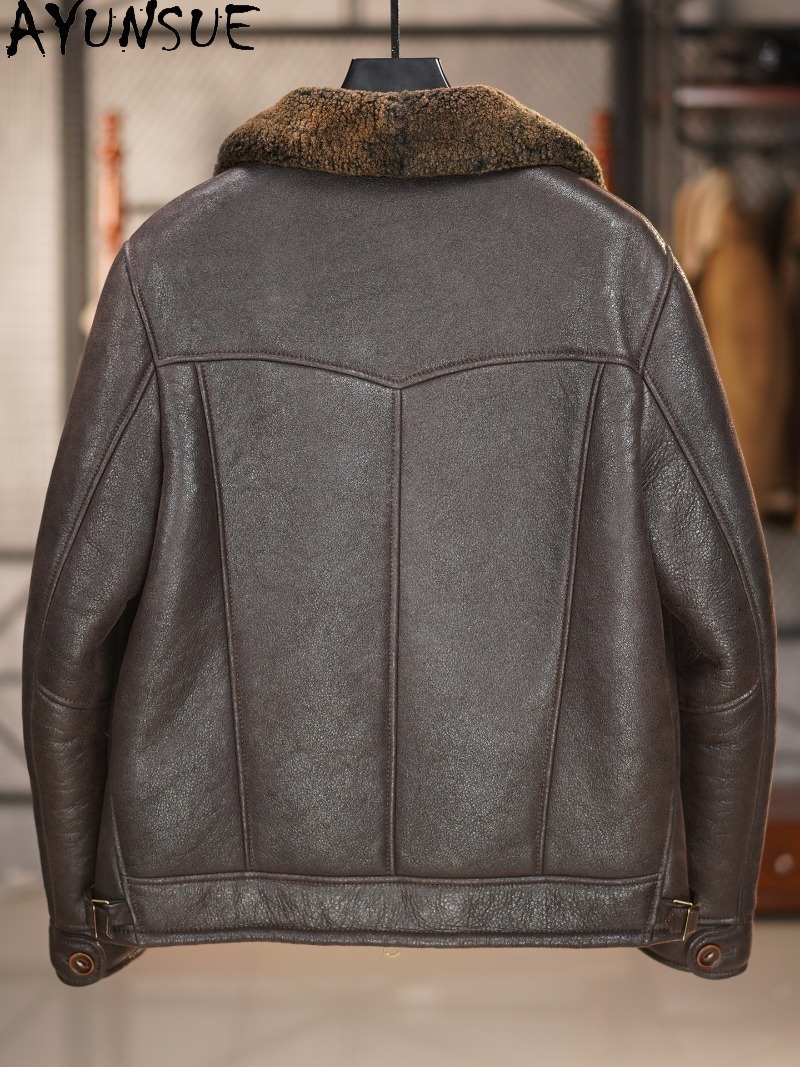 AYUNSUE 100% Natural Fur Coat  - Vintage Fashion Jacket ulasan dan harga