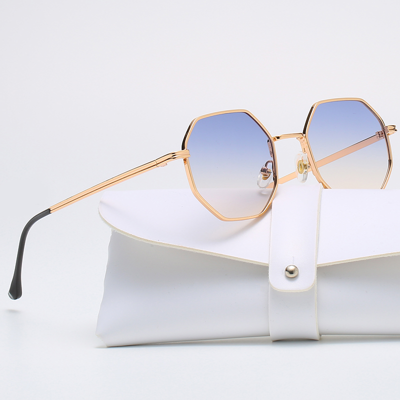 Square Polygon Metal Sunglasse - Vintage Fashion Brands ulasan dan harga